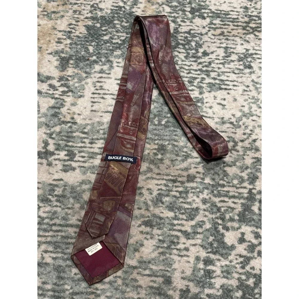 vintage Bugle Boy diner-themed Skinny necktie Made In USA